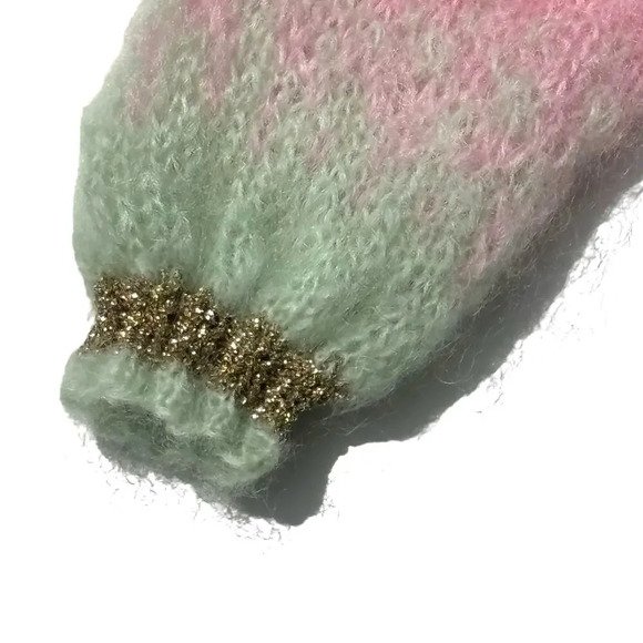 NWT Rose Carmine Tie & Dye Pullover Sweater Striped Kid Mohair w Lurex Size S/M - Picture 8 of 10